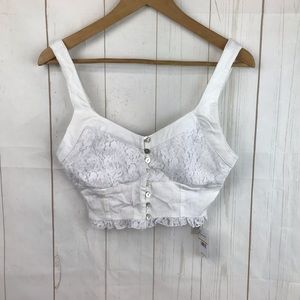 Free People Intimate White Bralette/Top Size S